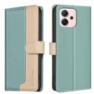 For OPPO Reno14 F 5G Color Matching RFID Anti-theft Leather Phone Case(Green) - 1