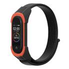 For Xiaomi Mi Band 5 / 4 / 3 Nylon Watch Band(Black+Black Orange) - 1