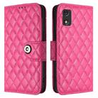For itel A23 Pro / A17 Rhombic Texture Flip Leather Phone Case with Lanyard(Rose Red) - 2