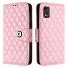 For itel A23 Pro / A17 Rhombic Texture Flip Leather Phone Case with Lanyard(Pink) - 2