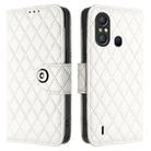 For itel A58 / A49 Rhombic Texture Flip Leather Phone Case with Lanyard(White) - 2