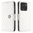 For itel A60 / A60s Rhombic Texture Flip Leather Phone Case with Lanyard(White) - 2