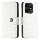 For itel A70 Rhombic Texture Flip Leather Phone Case with Lanyard(White) - 2