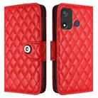 For itel P17 / A27 Rhombic Texture Flip Leather Phone Case with Lanyard(Red) - 2