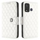 For itel P17 / A27 Rhombic Texture Flip Leather Phone Case with Lanyard(White) - 2