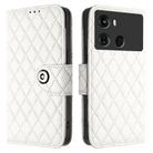 For itel P40 Rhombic Texture Flip Leather Phone Case with Lanyard(White) - 2