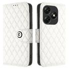 For itel P55 4G Rhombic Texture Flip Leather Phone Case with Lanyard(White) - 2
