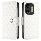 For itel P55 5G Rhombic Texture Flip Leather Phone Case with Lanyard(White) - 2