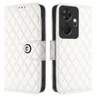 For itel P55+ Rhombic Texture Flip Leather Phone Case with Lanyard(White) - 2