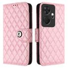 For itel P55+ Rhombic Texture Flip Leather Phone Case with Lanyard(Pink) - 2