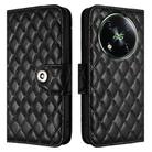 For itel RS4 S666LN Rhombic Texture Flip Leather Phone Case with Lanyard(Black) - 2