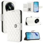 For itel RS4 S666LN Rhombic Texture Flip Leather Phone Case with Lanyard(White) - 1