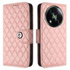 For itel RS4 S666LN Rhombic Texture Flip Leather Phone Case with Lanyard(Coral Pink) - 2