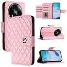 For itel RS4 S666LN Rhombic Texture Flip Leather Phone Case with Lanyard(Pink) - 1