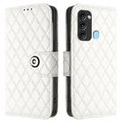 For itel S17 / Vision 3 Rhombic Texture Flip Leather Phone Case with Lanyard(White) - 2
