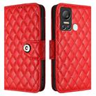 For itel S18 / Vision 5 Rhombic Texture Flip Leather Phone Case with Lanyard(Red) - 2
