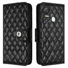 For itel S18 / Vision 5 Rhombic Texture Flip Leather Phone Case with Lanyard(Black) - 2