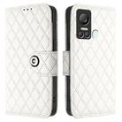 For itel S18 / Vision 5 Rhombic Texture Flip Leather Phone Case with Lanyard(White) - 2