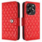 For itel S23+ Rhombic Texture Flip Leather Phone Case with Lanyard(Red) - 2