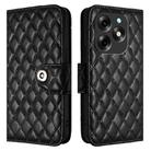 For itel S23+ Rhombic Texture Flip Leather Phone Case with Lanyard(Black) - 2