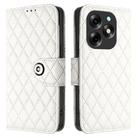 For itel S23+ Rhombic Texture Flip Leather Phone Case with Lanyard(White) - 2