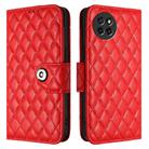For itel S23 S665L Rhombic Texture Flip Leather Phone Case with Lanyard(Red) - 2