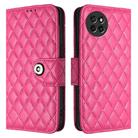 For itel S23 S665L Rhombic Texture Flip Leather Phone Case with Lanyard(Rose Red) - 2