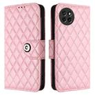 For itel S23 S665L Rhombic Texture Flip Leather Phone Case with Lanyard(Pink) - 2