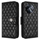 For itel S24 Rhombic Texture Flip Leather Phone Case with Lanyard(Black) - 2
