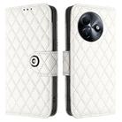 For itel S24 Rhombic Texture Flip Leather Phone Case with Lanyard(White) - 2