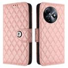 For itel S24 Rhombic Texture Flip Leather Phone Case with Lanyard(Coral Pink) - 2