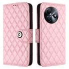 For itel S24 Rhombic Texture Flip Leather Phone Case with Lanyard(Pink) - 2