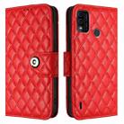 For itel A48 Rhombic Texture Flip Leather Phone Case with Lanyard(Red) - 2