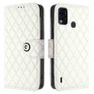 For itel A48 Rhombic Texture Flip Leather Phone Case with Lanyard(White) - 2