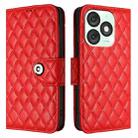 For itel A50 Rhombic Texture Flip Leather Phone Case with Lanyard(Red) - 2