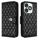 For itel A50 Rhombic Texture Flip Leather Phone Case with Lanyard(Black) - 2