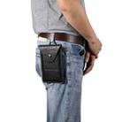 For iPhone 12 mini Elephant Texture Men Leisure Simple Universal Mobile Phone Waist Pack Leather Case with Card Slot, Suitable for 4.7-5.3 inch Smartphones(Black) - 1