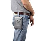 For iPhone 12 mini Elephant Texture Men Leisure Simple Universal Mobile Phone Waist Pack Leather Case with Card Slot, Suitable for 4.7-5.3 inch Smartphones(Dark Gray) - 1