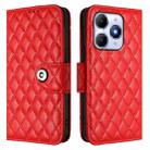 For Itel A90 Rhombic Texture Flip Leather Phone Case with Lanyard(Red) - 2