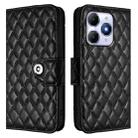 For Itel A90 Rhombic Texture Flip Leather Phone Case with Lanyard(Black) - 2