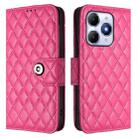 For Itel A90 Rhombic Texture Flip Leather Phone Case with Lanyard(Rose Red) - 2