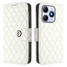 For Itel A90 Rhombic Texture Flip Leather Phone Case with Lanyard(White) - 2