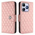 For Itel A90 Rhombic Texture Flip Leather Phone Case with Lanyard(Coral Pink) - 2