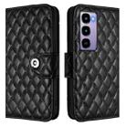 For Itel City 100 Rhombic Texture Flip Leather Phone Case with Lanyard(Black) - 2
