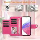 For Itel City 100 Rhombic Texture Flip Leather Phone Case with Lanyard(Rose Red) - 3