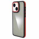 For iPhone 14 Gold Shield 3 in 1 Phone Case(Red) - 1