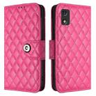 For Tecno Pop 5c Rhombic Texture Flip Leather Phone Case with Lanyard(Rose Red) - 2