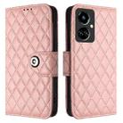 For Tecno Camon 19 Rhombic Texture Flip Leather Phone Case with Lanyard(Coral Pink) - 2