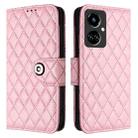 For Tecno Camon 19 Rhombic Texture Flip Leather Phone Case with Lanyard(Pink) - 2