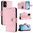 For Tecno Camon 19 Neo Rhombic Texture Flip Leather Phone Case with Lanyard(Pink) - 1